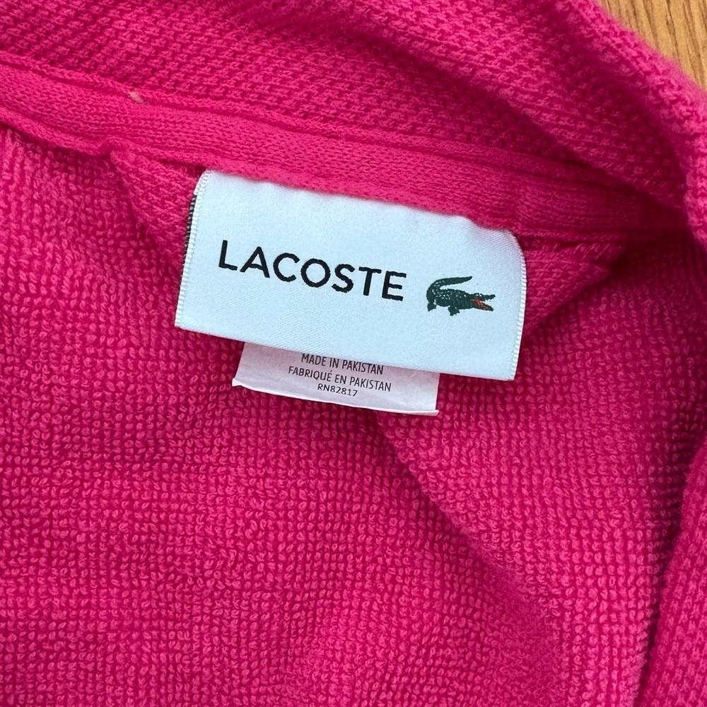 Lacoste pink terry cloth Bathrobe - Picture 4 of 4